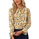 thumbnail image 1 of INSPIRAR CHIC Blusa Vintage de Manga Larga con Volantes y Cuello en V Floral para Mujeres Talla L Naranja, 1 of 6