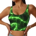 thumbnail image 1 of Balery Green Lightning Sujetadores deportivos con espalda cruzada para mujer, acolchados, sin costuras, de alto impacto, ideales para yoga, gimnasio, entrenamiento y fitness.-, 1 of 8
