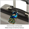 thumbnail image 3 of Square 2Pack PU Leather Peacock Cruise Luggage Tag with Privacy Cover and Name ID Tag for Travel Handbags Backpacks Luggage Tags, 3 of 6