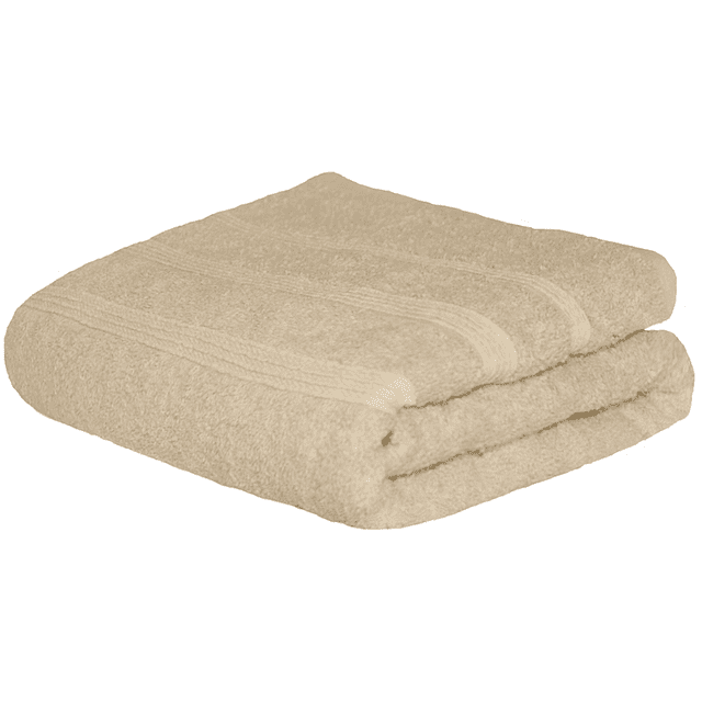 Toalla Baño Completo colores varios, 150x80cm - 620gr Suave Y Absorbente- Cenefa Bordada - BEIGE 7