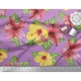 thumbnail image 2 of Soimoi Purple Cotton Duck Fabric Leaves & Floral Print Fabric by Yard 42 Inch Wide, 2 of 3