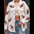 thumbnail image 4 of Chaqueta de con Lentejuelas y Diseño Desgastado para Fútbol Femenino, Abrigo Tipo Sobretodo de Rugby con Parches M, 4 of 10