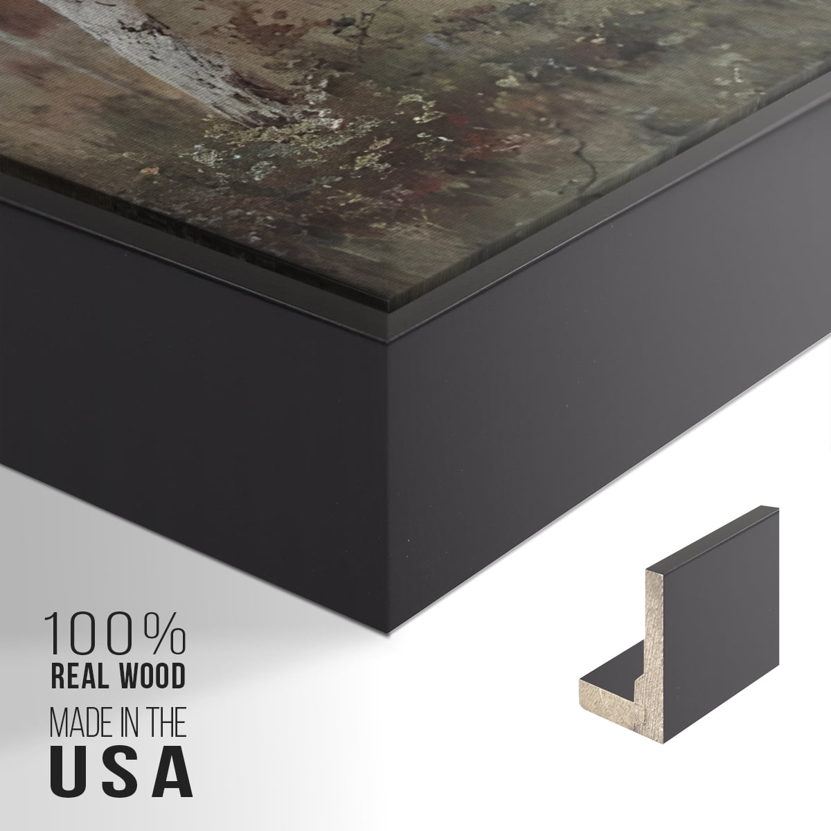 Vintage Landscape-CCLIX By Wexford Home Framed in Black Wood Gallery Wrapped Canvas 25 in. x 37 in.