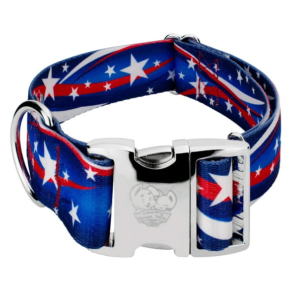 Country Brook Petz® 1 1/2 inch Premium Star Spangled Dog Collar, Medium