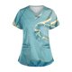 thumbnail image 1 of Fiudx Ofertas Flash Del Día Blusa de Manga Corta con Estampado de Moda para Mujer, Camiseta con Cuello En V, Tops Informales con Bolsillos, 1 of 3