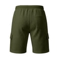 thumbnail image 6 of JTSRKL Men's Outdoor Cargo Shorts Solid Waffle Knit Drawstring Elastic Waist Multi Pocket Short Pants Lightweight Summer Beach Daily Casual Trunks Army Green S, 6 of 7