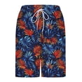 thumbnail image 5 of Aobny Men Shorts Board with Liner Hawaiian Bottoms Casual Slim Big & Tall Bottoms,Blue,XXXL, 5 of 6