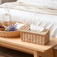 XINGXIANG - Khaki Woven Tissue Box Cover Rectangle Tissue Box Holder (M ...