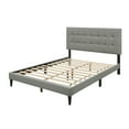 thumbnail image 4 of Castle Place Classic Linen Upholstered Queen Platform Bed, Light Grey, 4 of 8