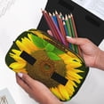 thumbnail image 6 of Sikiie Sunflower Print Flip Double-layer Pencil Case, All-purpose Stationery Bag for Study and Office, Zipper Design, Unisex, 6 of 7