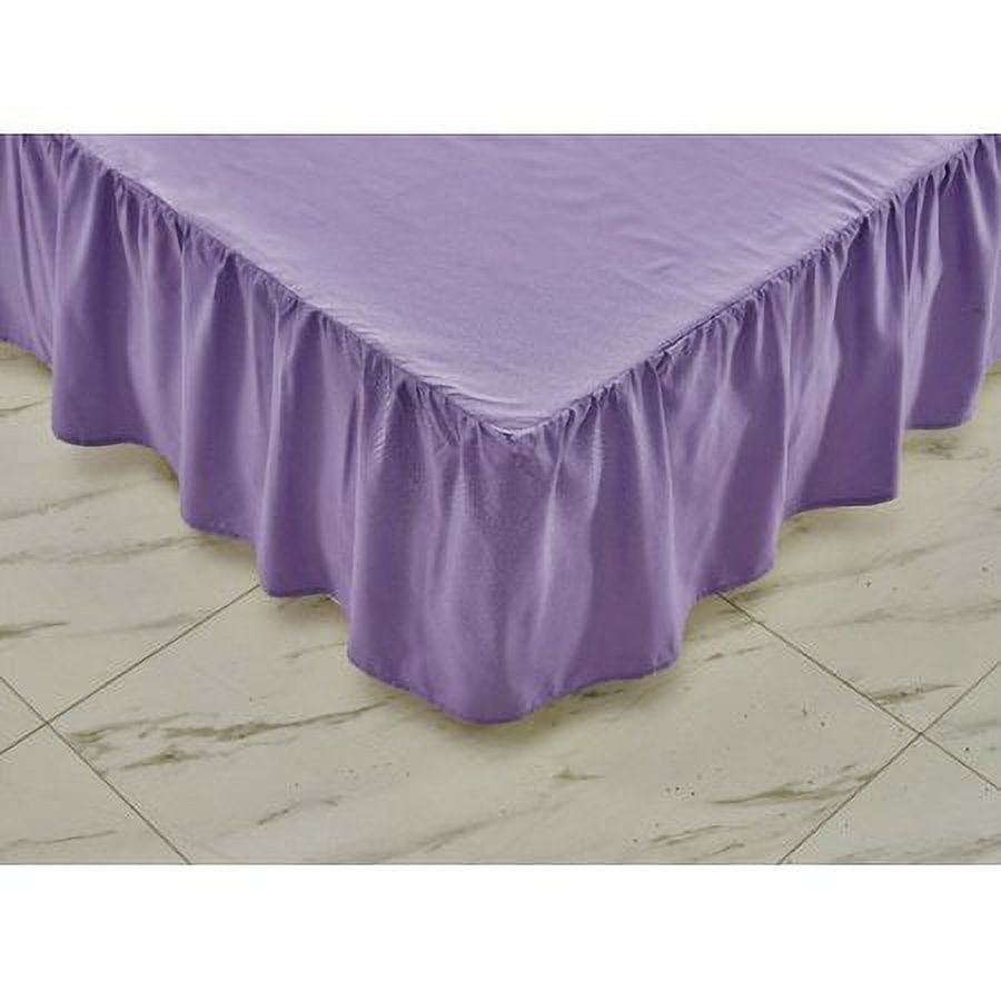 King Size Super Soft Solid Brushed Microfiber 14" Gathered Bed Skirt Lavender Color