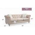 thumbnail image 3 of Modern Beige Raisa G867A-S Sofa (85×80×75cm) for Living Room - Faux Jeweled Tufted Design, 3 of 6