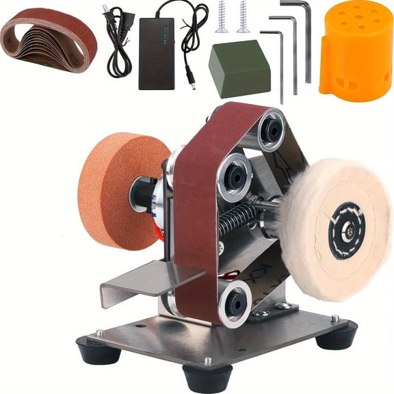7 Speed Adjustable Mini Belt Sander & Knife Sharpener | Multi-Function DIY Polishing Machine | Desktop Small Electric Tool for Metal/DIY Knife Sharpening/Polishing