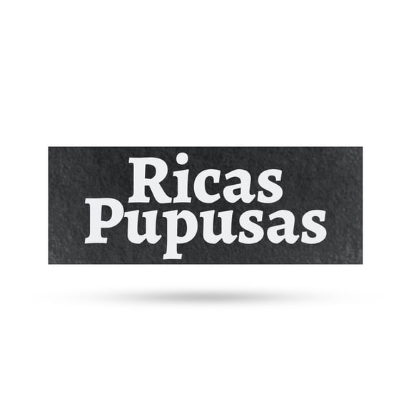 Ricas Pupusas Vinyl Decal 24 Inch x 9 Inch Weatherproof Heavy-Duty Adhesive Backing | Salvadoran Cuisine, Freshly Made, Food Promotions | Made in USA