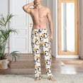 thumbnail image 2 of Pofeuu Penguin With Flowers Print Men's Pajama Pants, Soft Lounge Pajama Pants with big pockets for Men Plaid Pj Bottoms-Medium, 2 of 6
