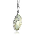 thumbnail image 3 of Galaxy Gold 14K Solid Gold Natural Green Amethyst Checkerboard Pendant Necklace for Women - White Gold Fine Jewelry, 3 of 4