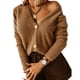 thumbnail image 1 of Mujeres V Masajeadores de cuello casual cardigan manga larga metal solo breasted suéter para otoño e invierno, 1 of 6