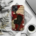 thumbnail image 6 of Gothic Black Cat Phone Case, Vintage Red Sheet Music Collage Art iPhone Cover for iPhone 17 16 15 14 13 12 11 Pro Plus Mini, 6 of 6