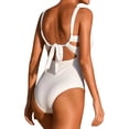 thumbnail image 3 of Kcodviy 2025 Maillot de Bain pour Femme Découpé Maillot de Bain Blanc Découpé Bikini Taille Haute Short de Boxe Maillot de Bain Robe de Bikini Rouge Bikini Bandeau, 3 of 7