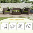 thumbnail image 2 of Snubbull 3 Pack, 36"x 18" Outdoor Patio Seat Cushions Replacement Covers Fit for 4 Pieces 4-Seater Wicker Rattan Patio Conversation Set Loveseat Chair Couch Furniture, Cover Only, Grass Green, 2 of 8