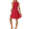 thumbnail image 3 of INSPIRE CHIC Women's Nightgown Sleeveless Tank Dress Casual Nightshirt with Pockets S Red, 3 of 6