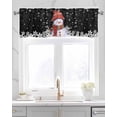 thumbnail image 2 of Red Snowman Christmas Linen Curtain Valance for Bedroom/Bathroom/Kitchen/Office/Living/Dining Room Window,Xmas Winter Snowflake Black Rod Pocket Topper Decorative Cafe Drapes Panel 54"x18", 2 of 6