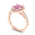 thumbnail image 2 of Clara Pucci 14K Rose Gold 2.38ct Pink Halo Ring for Women, 2 of 7