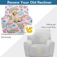 thumbnail image 4 of HELLHERO Hand-Drawn Rainbow & Floral Pattern Recliner Chair Covers for Single Sofa Chair, Anti Spill Anti Stain Recliner Slipcovers for Home Living Room Single Lounger Sofa, 4 of 8