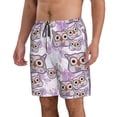 thumbnail image 2 of Balery Owl And Floral Traje de Baño Estilo Hawaiano para Hombre, Shorts de Secado Rápido con Bolsillos-Small, 2 of 6