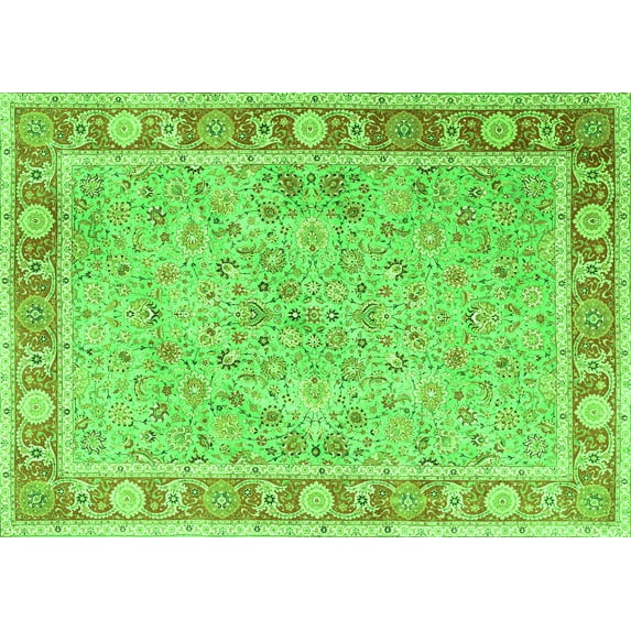Ahgly Company Indoor Rectangle Persian Green Traditional Area Rugs, 2' x 4'