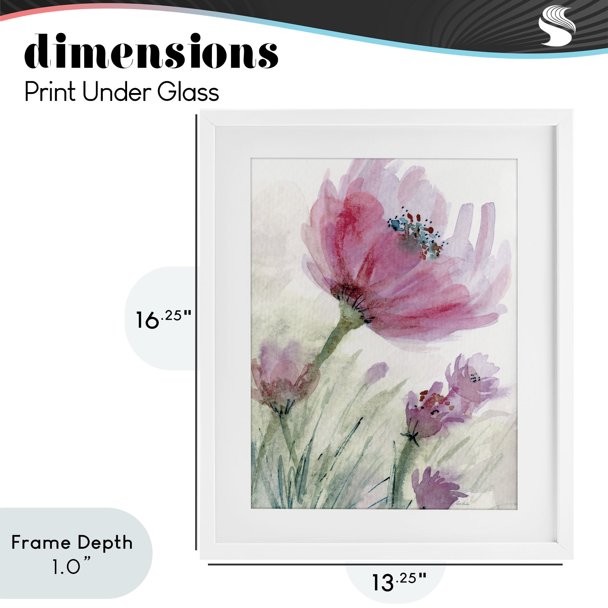 Stupell Industries Pink Flower & Speckled Stamen White Framed Print Under Glass, design by Patti Bishop
