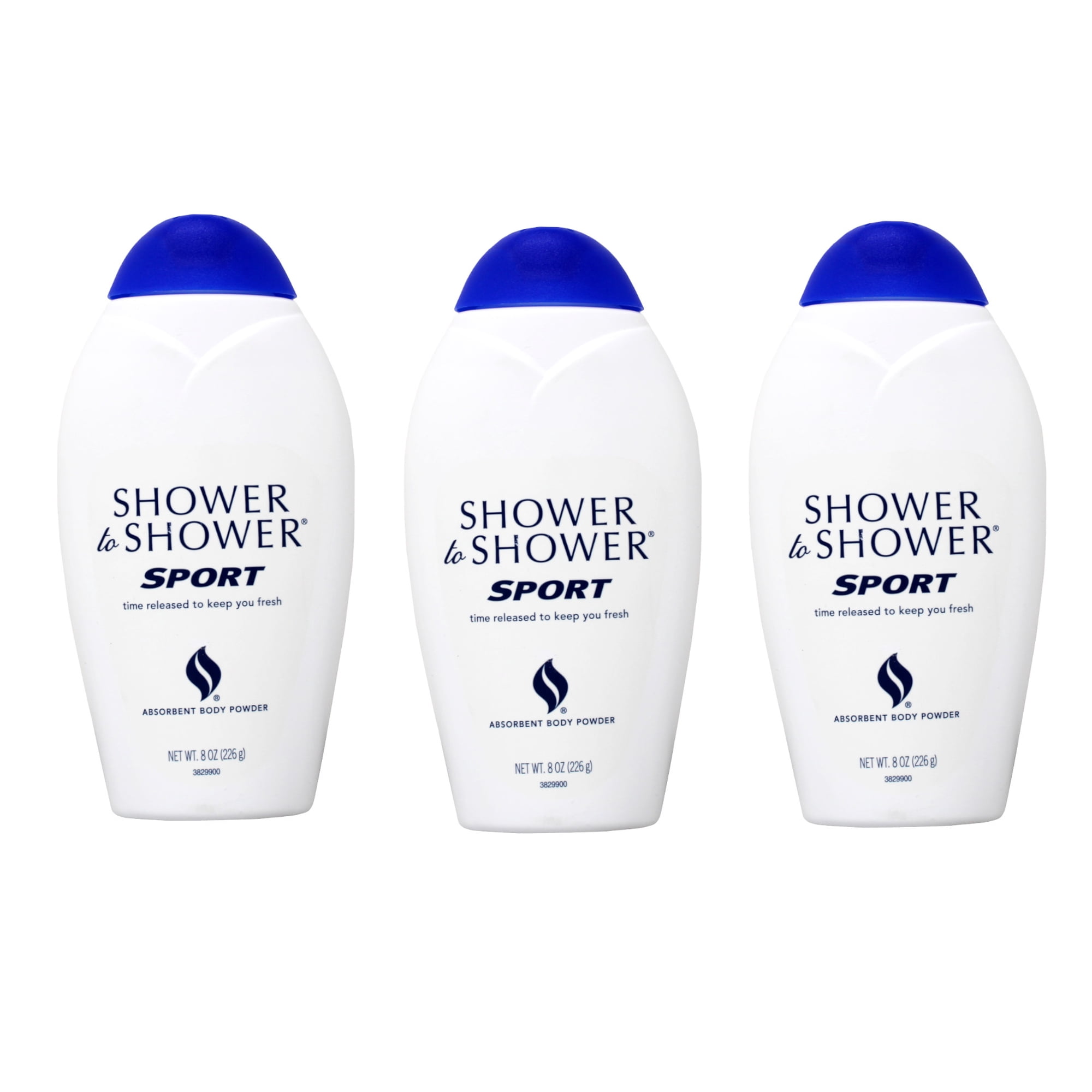 Shower to Shower Absorbent Body Powder, Sport, 8 Ounce Bottles (Pack of 3)