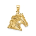 thumbnail image 4 of 10k Yellow Gold Horse Head Pendant for Men or Women, Western Equestrian Necklace Charm with Symbolic Animal Design Representing Strength, Freedom, and Loyalty, 4 of 6