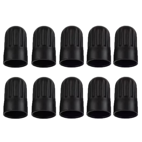 10-Pack Black Plastic Tire Valve Caps Universal Fit for Cars SUVs Trucks Bicycles Motorcycles
