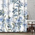 thumbnail image 2 of Blue Floral Shower Curtain Waterproof Shower Curtains for Bathroom, Fabric Floral Vine Print Design Modern Shower Curtain Home Bathroom Decor with 12 Hooks 72x72 Inch, 2 of 6