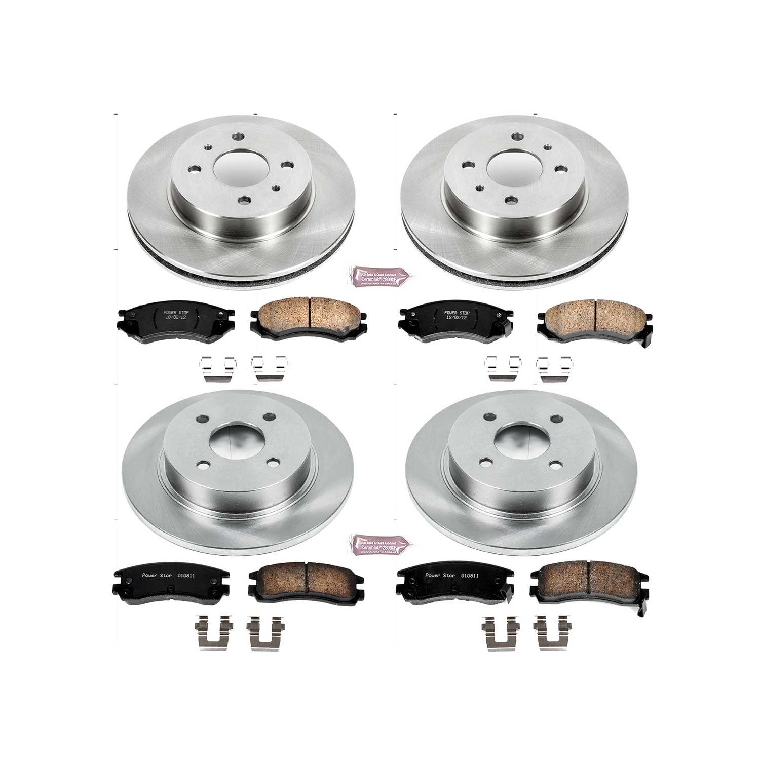 PowerStop Front and Rear Stock Replacement Brake Pad and Rotor Kit Fits: SATURN Select Models KOE7630
