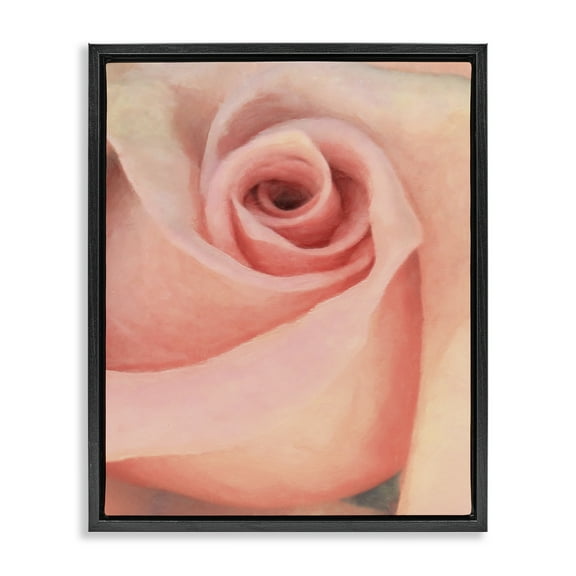 Stupell Industries Spiral Rose Anther Botanical & Floral Painting Black Floater Framed Art Print Wall Art, 17 x 21