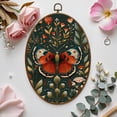 thumbnail image 7 of Dark Academia Canvas Wall Art Red Orange Butterfly Surrounded by Floral Elements Detailed Style Oval Framed Canvas Prints Vintage Wall Hanging Decor for Home Decorations 8.6"x11.4", 7 of 7