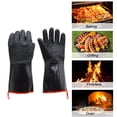 thumbnail image 3 of Manoplas de goma de neopreno para horno, guantes resistentes al calor para carne de pollo, hogar, restaurante, panadería, aislamiento térmico, asado, tipo delgado de 18 pulgadas Inevent HA010964-02, 3 of 7