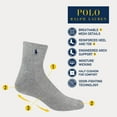 thumbnail image 2 of Polo Ralph Lauren WHITE Men's 6-Pack Performance Sport Quarter Socks, US 10, 2 of 5