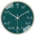 thumbnail image 1 of 12 Inch Math Wall Clock Silent Non Ticking Movement Quality Quartz Wall Clock for Office Classroom/School/Home/Kitchen/Living Room Wall Decorations (Green), 1 of 6