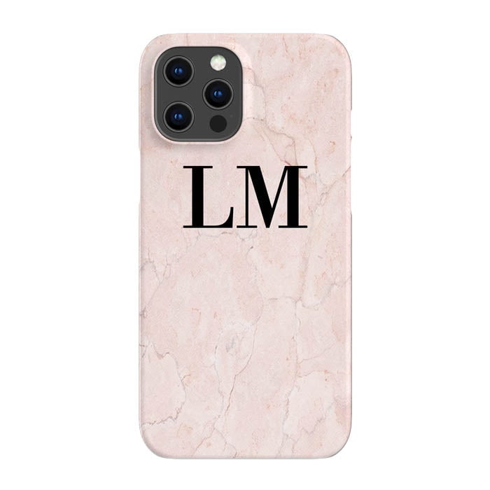 Personalised Pink Marble Initials iPhone 16 Pro Max Case, iPhone - Main Image