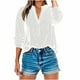 thumbnail image 3 of Tops de encaje para mujer,Blusa tipo túnica de terciopelo con cuello en V para mujer, manga larga, corte holgado, abertura frontal con hebilla y bolsillo, tela de poliéster, sopatenor, 3 of 9