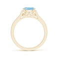 thumbnail image 2 of Angara Natural 0.6 Ct. Aquamarine with Diamond Vintage Inspired Ring in 14K Yellow Gold for Women (Ring Size: 3), 2 of 9