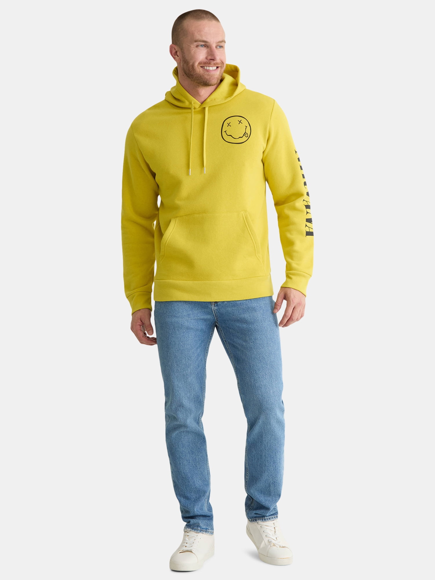 Nirvana Men's & Big Men's Smiley Graphic Pullover Hoodie
