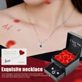 thumbnail image 4 of Top-keivon Preserved Red Forever Rose Heart Necklace Gift Box, Eternal Flowers "I Love You" Projection Jewelry for Women,Christmas Valentines Day Anniversary Birthday Gift for Her, 4 of 13