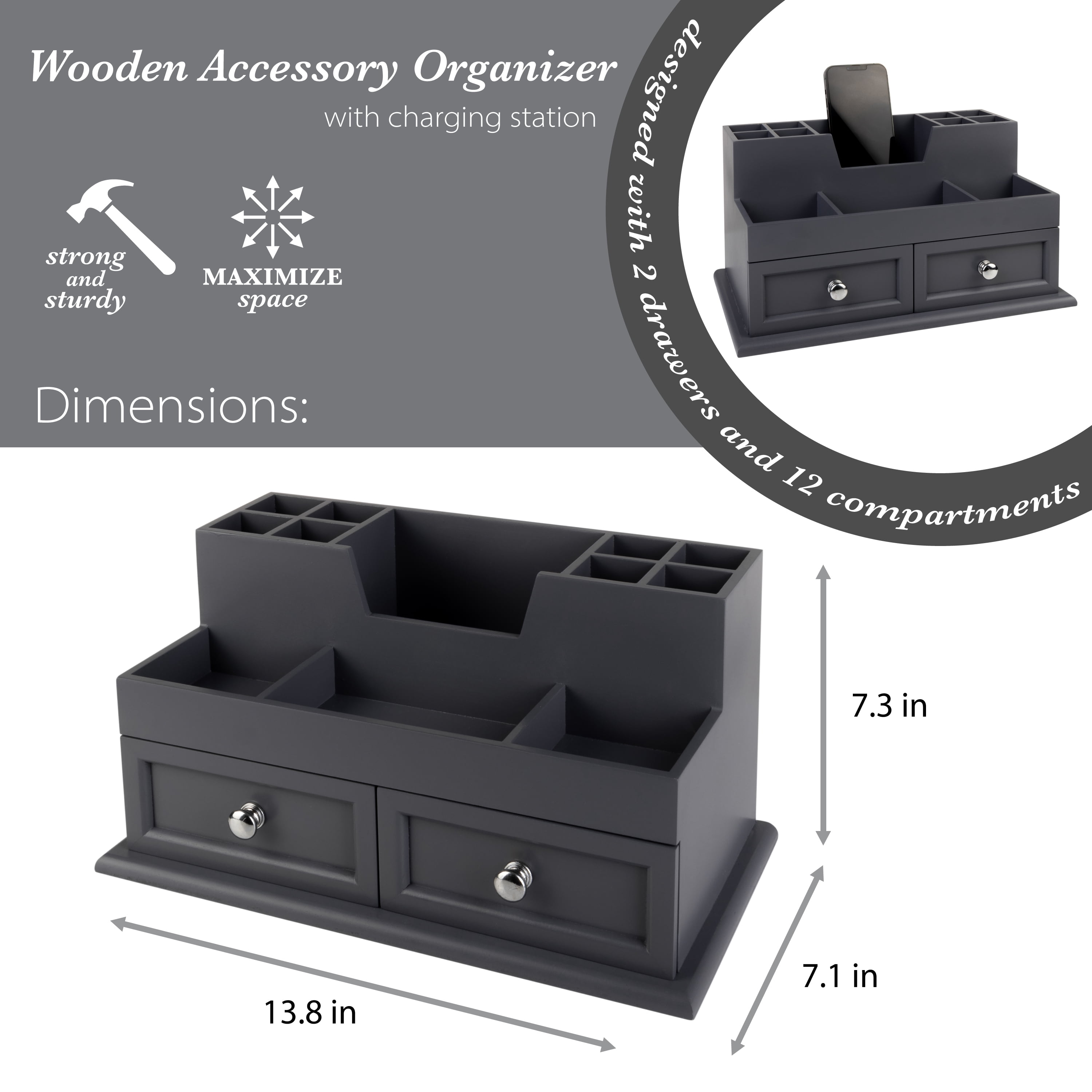 Organize It All Accessory Organizer in Gray