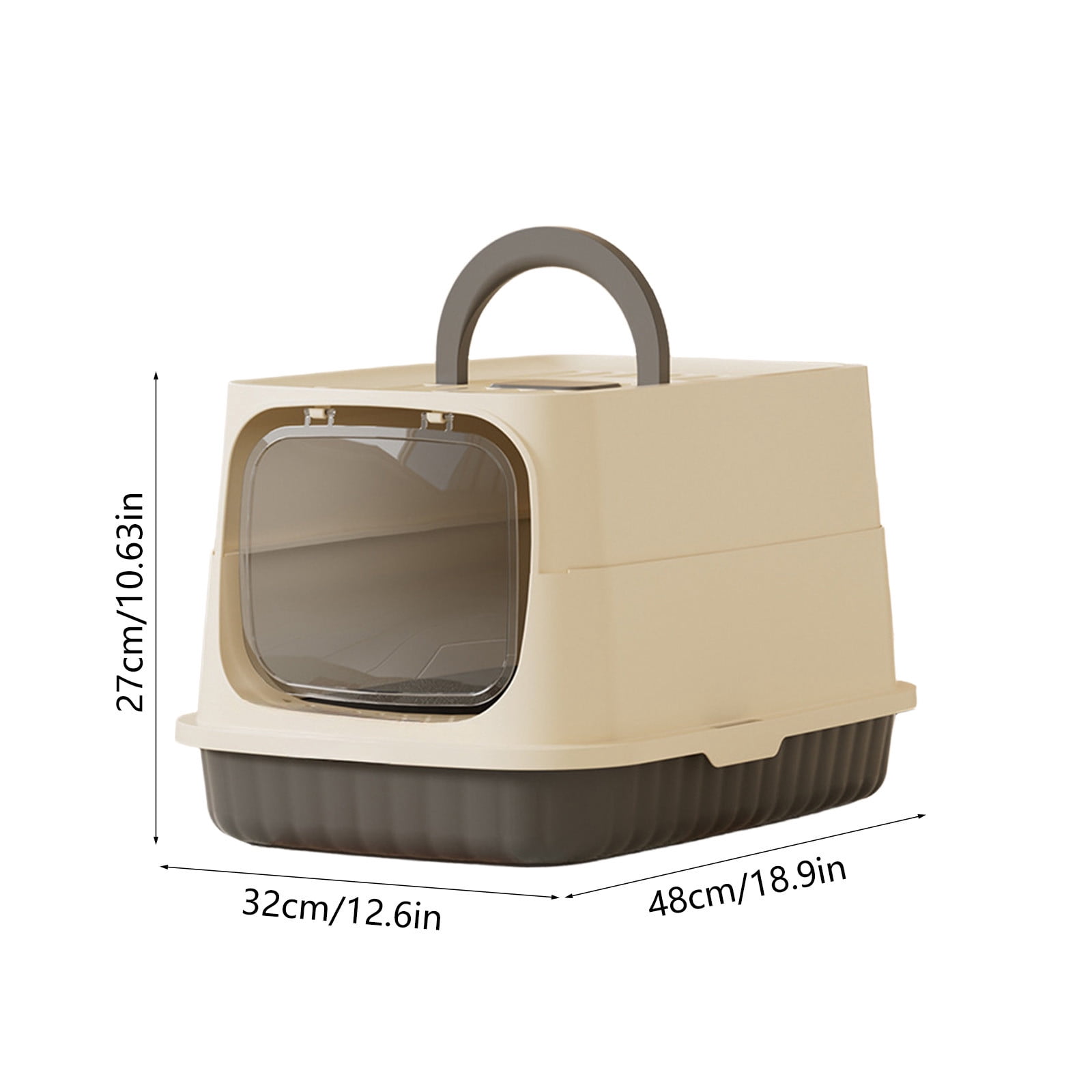 Yhmxh Cat Litter Box with Front Door Flap, Fully Enclosed Litter Box with Handle, Kitty Litter Boxes with Litter Shovel, Splashly-proof Covered Kitty Litter Box, Non-Sticky, Easy Cleaning