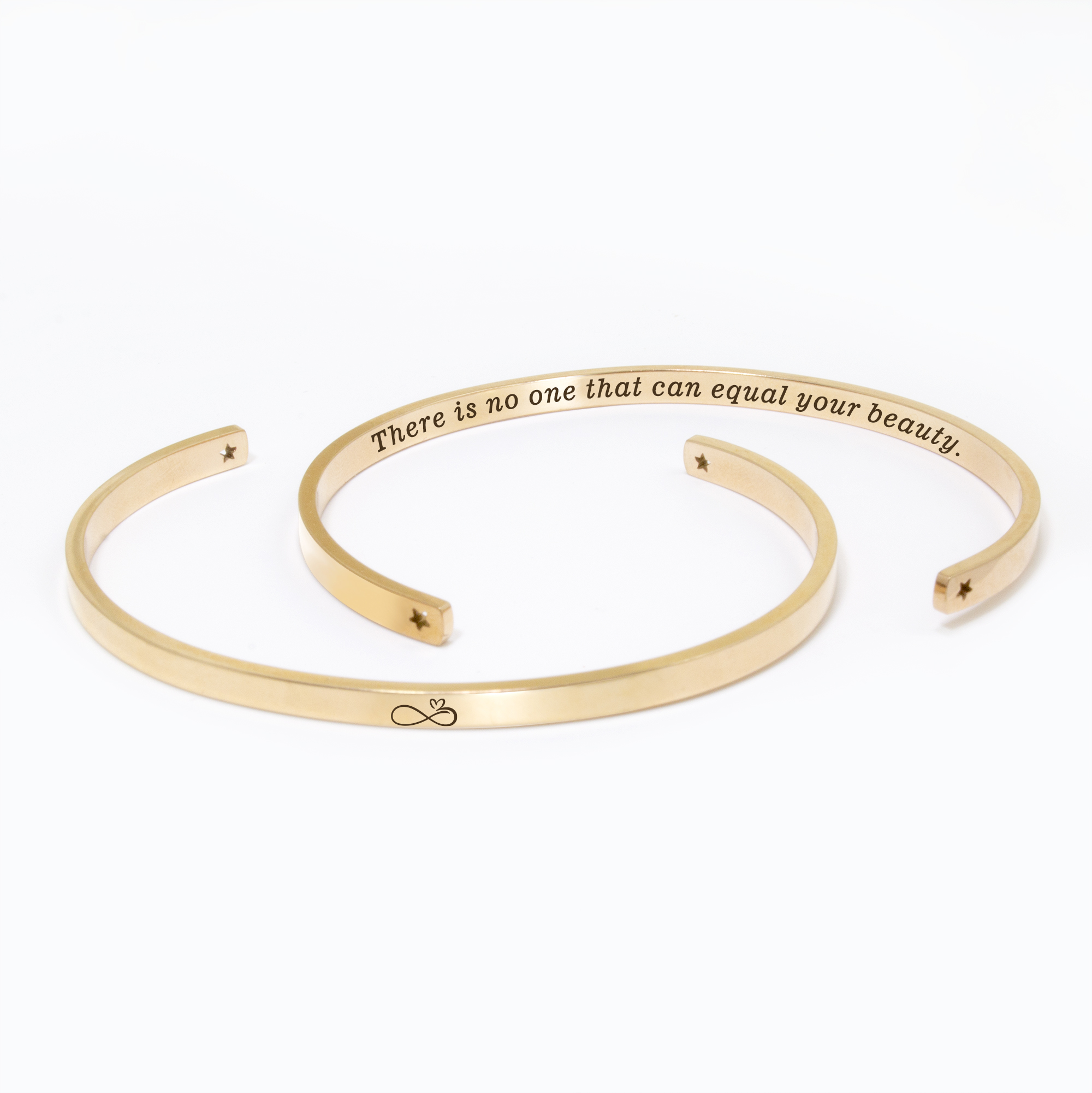 "There is no one…" Adjustable Rose Gold Stainless Steel Cuff Bangle Mother's Day Gift Set