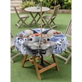 thumbnail image 3 of Easter Bunny Outdoor Tablecloth - 54 Inch Round Dining Table Cover, Spring Purple Flowers Rabbit Pastoral Plants Waterproof Outdoor Table Cloth with Umbrella Hole & Zipper for Picnic/Patio/Party, 3 of 7